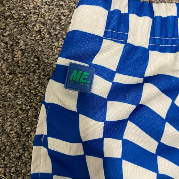 Melody Ehsani Warp Baggy Women’s Track Pants 2X XXL blue white checkered warped - Picture 14 of 16